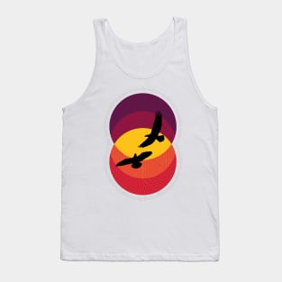 Summer dance, birds in sunset, bird t-shirts, sun lovers Tank Top